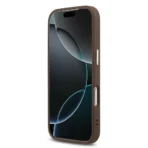 Guess iPhone 17 Pro Max Backcover hoesje - 4G - Big Metal Logo - Gold Edge - Bruin - Afbeelding 4