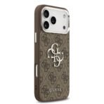 Guess iPhone 17 Pro Max Backcover hoesje - 4G - Big Metal Logo - Silver Edge - Bruin - Image 2