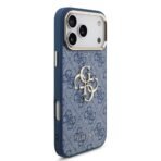 Guess iPhone 17 Pro Max Backcover hoesje - 4G - Big Metal Logo - Gold Edge - Blauw - Afbeelding 4