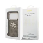 Guess iPhone 17 Pro Max Backcover hoesje - 4G - Big Metal Logo - Gold Edge - Bruin - Afbeelding 9