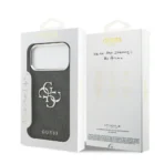 Guess iPhone 17 Pro Max Backcover hoesje - 4G - Big Metal Logo - Silver Edge - Zwart - Afbeelding 7