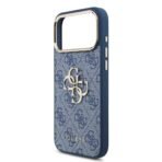 Guess iPhone 17 Pro Max Backcover hoesje - 4G - Big Metal Logo - Gold Edge - Blauw - Afbeelding 5