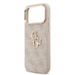 Guess iPhone 17 Pro Max Backcover hoesje - 4G - Big Metal Logo - Gold Edge - Roze - Afbeelding 5