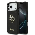Guess iPhone 17 Pro Max hoesje zwart glitter