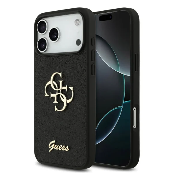 Guess iPhone 17 Pro Max hoesje zwart glitter