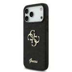 Guess iPhone 17 Pro Max Backcover hoesje - Big 4G - Fixed Glitter - Zwart - Afbeelding 5