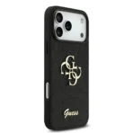 Guess iPhone 17 Pro Max Backcover hoesje - Big 4G - Fixed Glitter - Zwart - Afbeelding 3