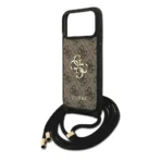 Guess iPhone 17 Pro Max Backcover hoesje - Crossbody 4G Big Logo - Cord Strap - Bruin - Afbeelding 7