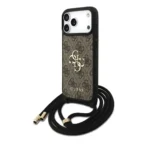 Guess iPhone 17 Pro Max Backcover hoesje - Crossbody 4G Big Logo - Cord Strap - Bruin - Afbeelding 2