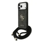 Guess iPhone 17 Pro Max Backcover hoesje - Crossbody 4G Big Logo - Cord Strap - Zwart - Afbeelding 2
