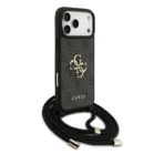 Guess iPhone 17 Pro Max Backcover hoesje - Crossbody 4G Big Logo - Cord Strap - Zwart - Afbeelding 4