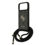 Guess iPhone 17 Pro Max Backcover hoesje - Crossbody 4G Big Logo - Cord Strap - Zwart - Afbeelding 6