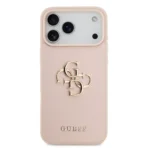 Guess iPhone 17 Pro Max Backcover hoesje - Grained - Big 4G Logo - Roze - Afbeelding 3