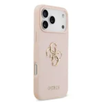 Guess iPhone 17 Pro Max Backcover hoesje - Grained - Big 4G Logo - Roze - Afbeelding 2