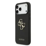 Guess iPhone 17 Pro Max Backcover hoesje - Grained - Big 4G Logo - Zwart - Image 4
