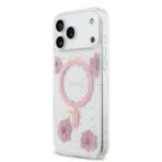 Guess iPhone 17 Pro Max Backcover hoesje - Magsafe - Resin Flowers Design - Roze - Image 4