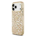 Guess iPhone 17 Pro Max Backcover hoesje - Magsafe - Leopard Glitter Edition - Bruin - Afbeelding 4