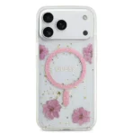 Guess iPhone 17 Pro Max Backcover hoesje - Magsafe - Resin Flowers Design - Roze - Image 3