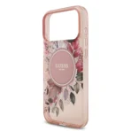 Guess iPhone 17 Pro Max Backcover hoesje - Magsafe - IML Flowers with Pearl Strap - Roze - Afbeelding 7