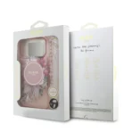 Guess iPhone 17 Pro Max Backcover hoesje - Magsafe - IML Flowers with Pearl Strap - Roze - Afbeelding 9
