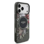 Guess iPhone 17 Pro Max Backcover hoesje - Magsafe - IML Flowers with Pearl Strap - Zwart - Afbeelding 2
