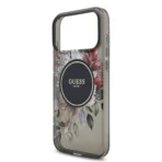 Guess iPhone 17 Pro Max Backcover hoesje - Magsafe - IML Flowers with Pearl Strap - Zwart - Afbeelding 8