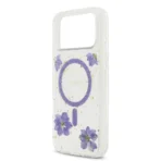Guess iPhone 17 Pro Max Backcover hoesje - Magsafe - Resin Flowers Design - Paars - Afbeelding 8