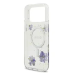 Guess iPhone 17 Pro Max Backcover hoesje - Magsafe - Resin Flowers Design - Paars - Afbeelding 7