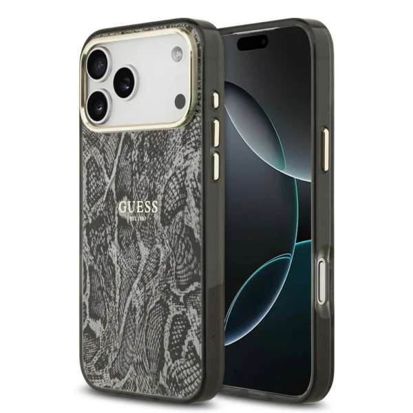 Guess iPhone 17 Pro Max MagSafe hoesje zwart python