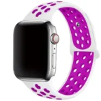 Sportband – Apple Watch Bandje 38/40/41 mm Roze Wit