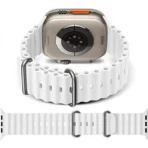 Horloge Bandje Geschikt voor Apple Watch- Ocean Sportband-iWatch 42/44/ 45/49 mm Wit Kleur - Afbeelding 2