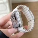 Horloge Bandje Geschikt voor Apple Watch- Ocean Sportband-iWatch 42/44/ 45/49 mm Wit Kleur - Afbeelding 6