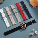 Horloge Bandje Geschikt voor Apple Watch- Ocean Sportband- iWatch 42/44/ 45/49 mm Blauw Kleur - Image 5