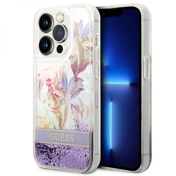 iphone-14-Guess-Karl_merk-hoesjes-354-600x600-1.webp Guess Roze Glitters hoesje Apple iPhone 14 Pro - Image 1