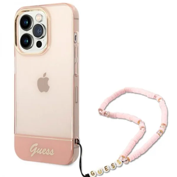 iphone-14-Guess-Karl_merk-hoesjes-423-600x600-1.webp Guess Roze Transparant hoesje Apple iPhone 14 Pro - Image 1
