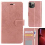Apple iPhone 15 Book Case Portemonnee Hoesje – Roze Goud