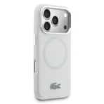 Lacoste 17 Pro Backcover hoesje - MagSafe - Metal Edges And Logo - Grijs - Afbeelding 2