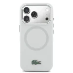 Lacoste 17 Pro Max Backcover hoesje - MagSafe - Metal Edges And Logo - Grijs - Afbeelding 3