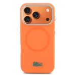 Lacoste 17 Pro Max Backcover hoesje - MagSafe - Metal Edges And Logo - Oranje - Afbeelding 3