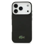 Lacoste 17 Pro Max Backcover hoesje - MagSafe - Metal Edges - Iconic Petit Pique Logo - Zwart - Image 3