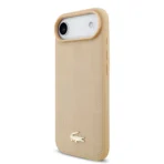 Lacoste iPhone 17 Air Backcover hoesje - MagSafe - Monogramme Print With Gold Logo - Beige - Afbeelding 4