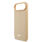 Lacoste iPhone 17 Air Backcover hoesje - MagSafe - Monogramme Print With Gold Logo - Beige - Afbeelding 7