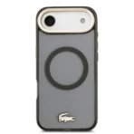 Lacoste iPhone 17 Air Backcover hoesje - MagSafe - Transparent Case With Frosted Finish - Gold Edge - Zwart - Image 3