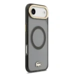 Lacoste iPhone 17 Air Backcover hoesje - MagSafe - Transparent Case With Frosted Finish - Gold Edge - Zwart - Image 2