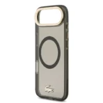 Lacoste iPhone 17 Air Backcover hoesje - MagSafe - Transparent Case With Frosted Finish - Gold Edge - Zwart - Image 6