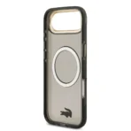 Lacoste iPhone 17 Air Backcover hoesje - MagSafe - Transparent Case With Frosted Finish - Gold Edge - Zwart - Image 5