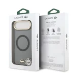 Lacoste iPhone 17 Air Backcover hoesje - MagSafe - Transparent Case With Frosted Finish - Gold Edge - Zwart - Image 8
