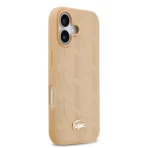 Lacoste iPhone 17 Backcover hoesje - MagSafe - Monogramme Print With Gold Logo - Beige - Afbeelding 2