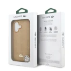 Lacoste iPhone 17 Backcover hoesje - MagSafe - Monogramme Print With Gold Logo - Beige - Afbeelding 9