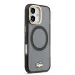 Lacoste iPhone 17 Backcover hoesje - MagSafe - Transparent Case With Frosted Finish - Gold Edge - Zwart - Image 2
